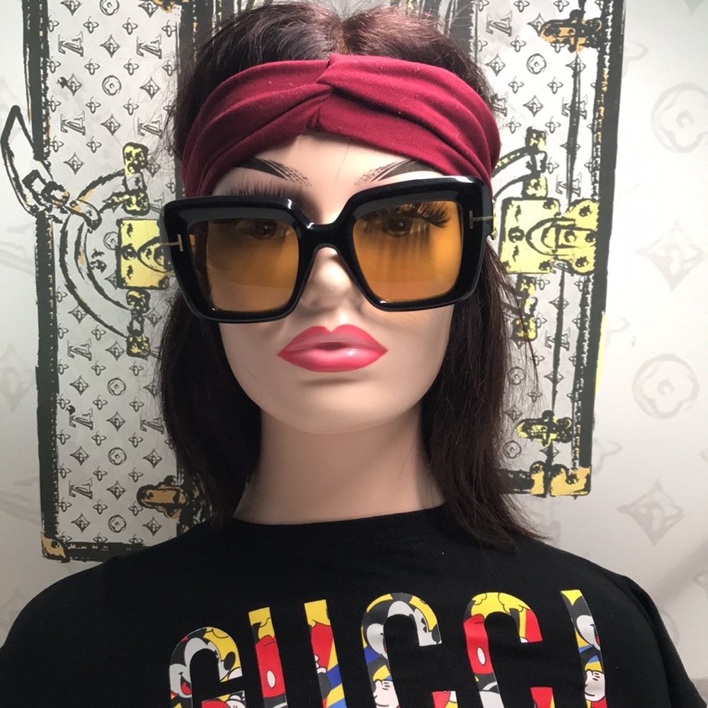 New Authentic Tom Ford Esme FT1157 01E Black Yellow TF1157